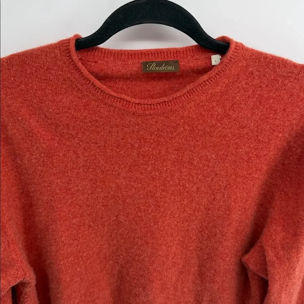 Stenstroms 100% cashmere rolled crewneck pullover knit sweater sz L